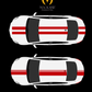 CAR RALLY STRIPES & DECAL STICKERS FOR HOODS, PANELS, FENDERS, SIDE-BODY & REARVIEW MIRRORS