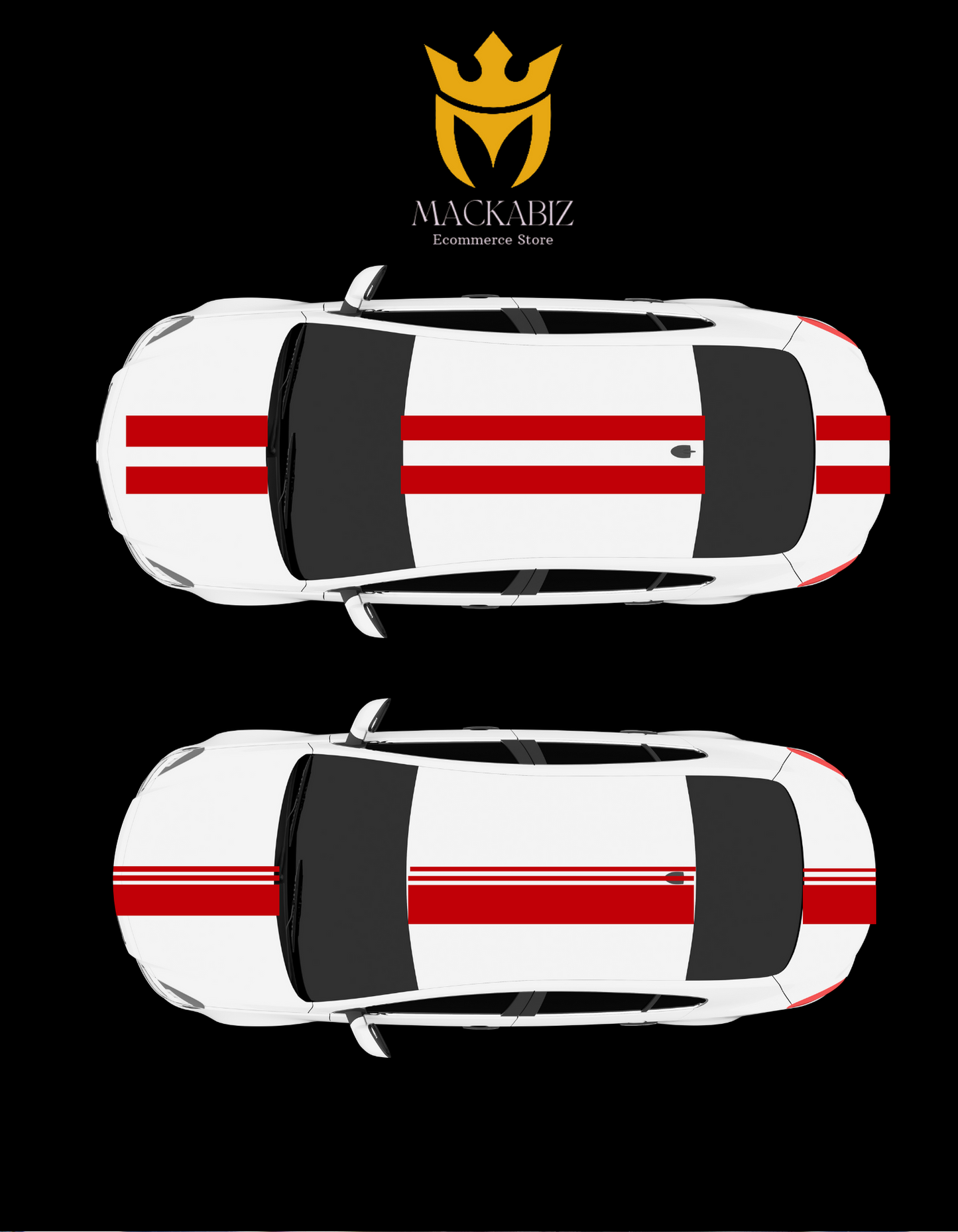 CAR RALLY STRIPES & DECAL STICKERS FOR HOODS, PANELS, FENDERS, SIDE-BODY & REARVIEW MIRRORS