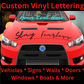 CUSTOM VINYL LETTERING FOR BUSINESS ADVERTISMENT