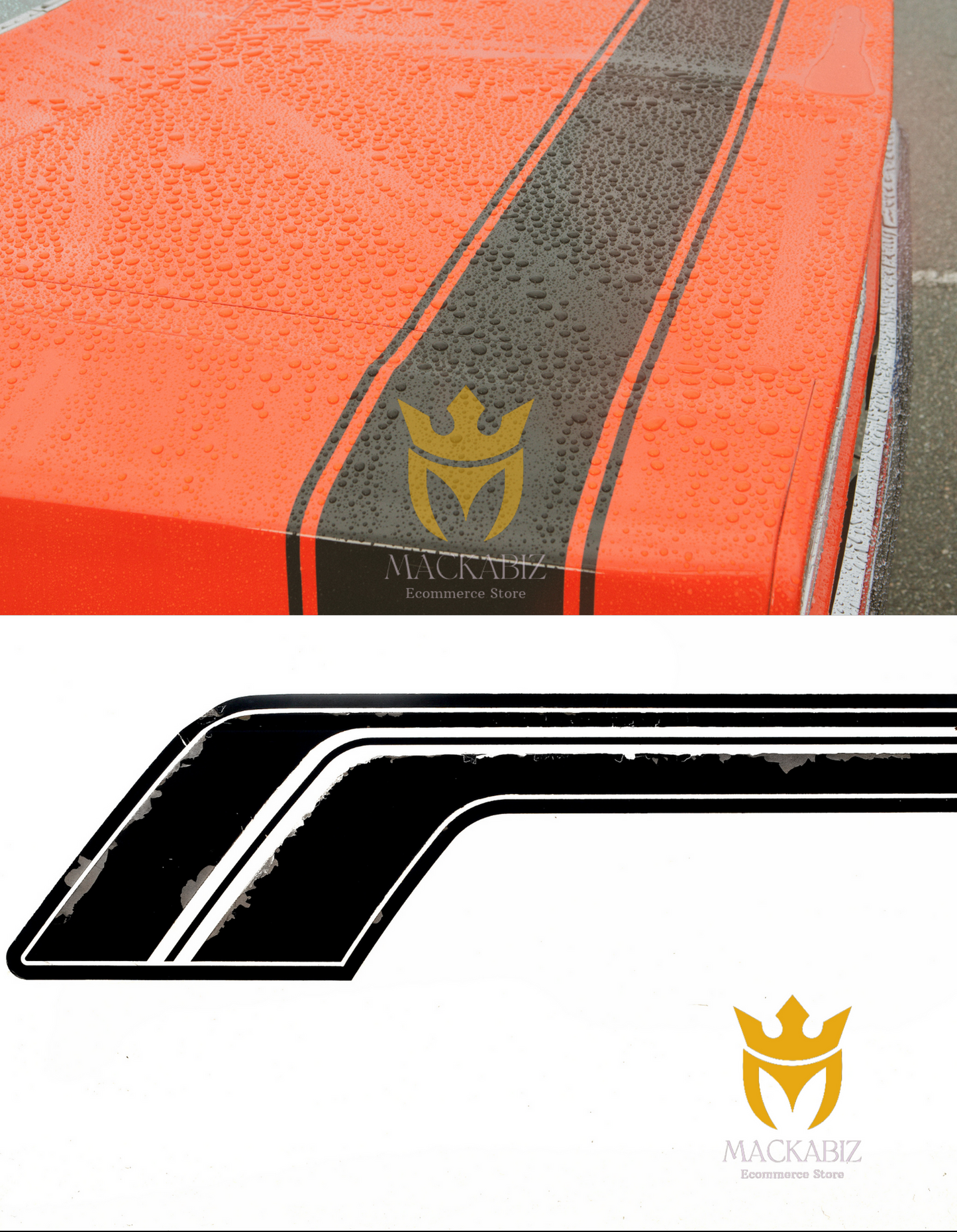 CAR RALLY STRIPES & DECAL STICKERS FOR HOODS, PANELS, FENDERS, SIDE-BODY & REARVIEW MIRRORS