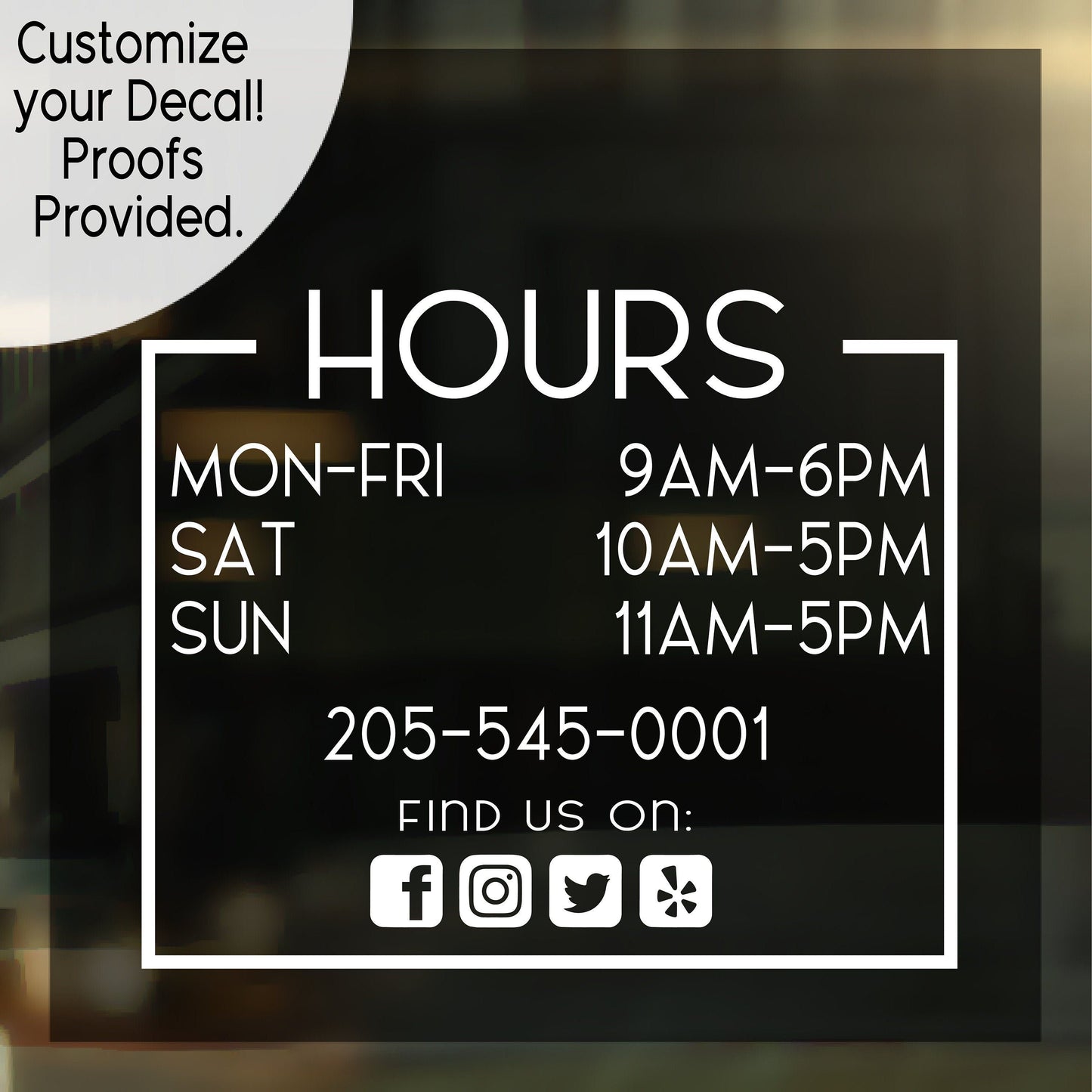 CUSTOM BUSINESS SIGNAGE DECAL VINYL STICKERS