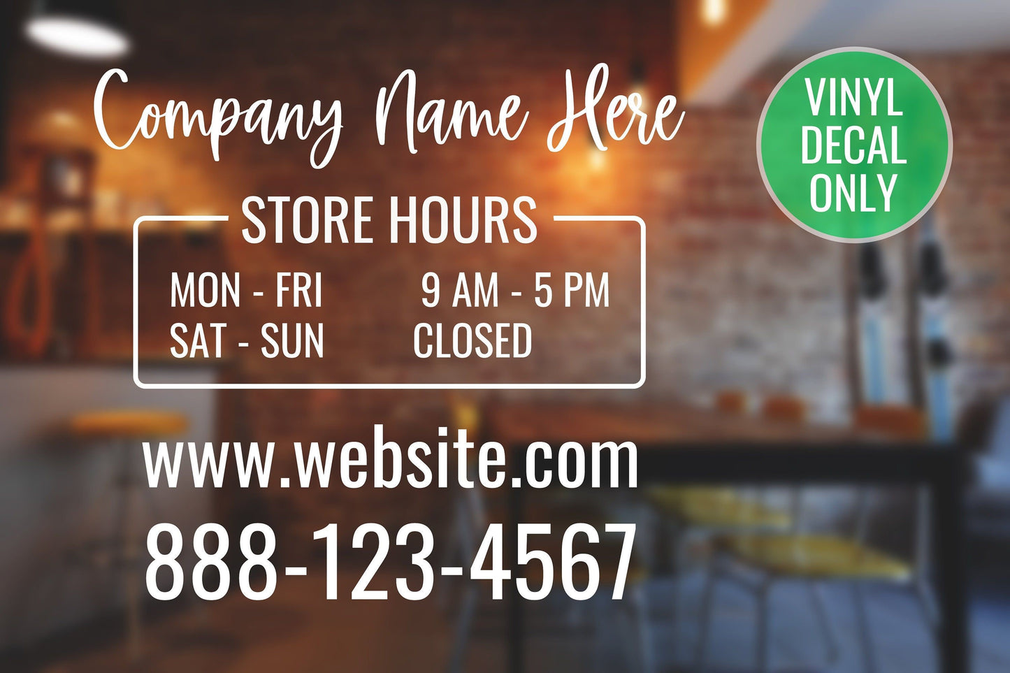 CUSTOM BUSINESS SIGNAGE DECAL VINYL STICKERS