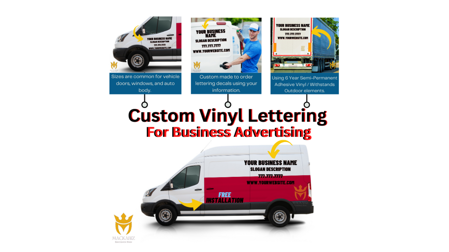 CUSTOM VINYL LETTERING FOR BUSINESS ADVERTISMENT